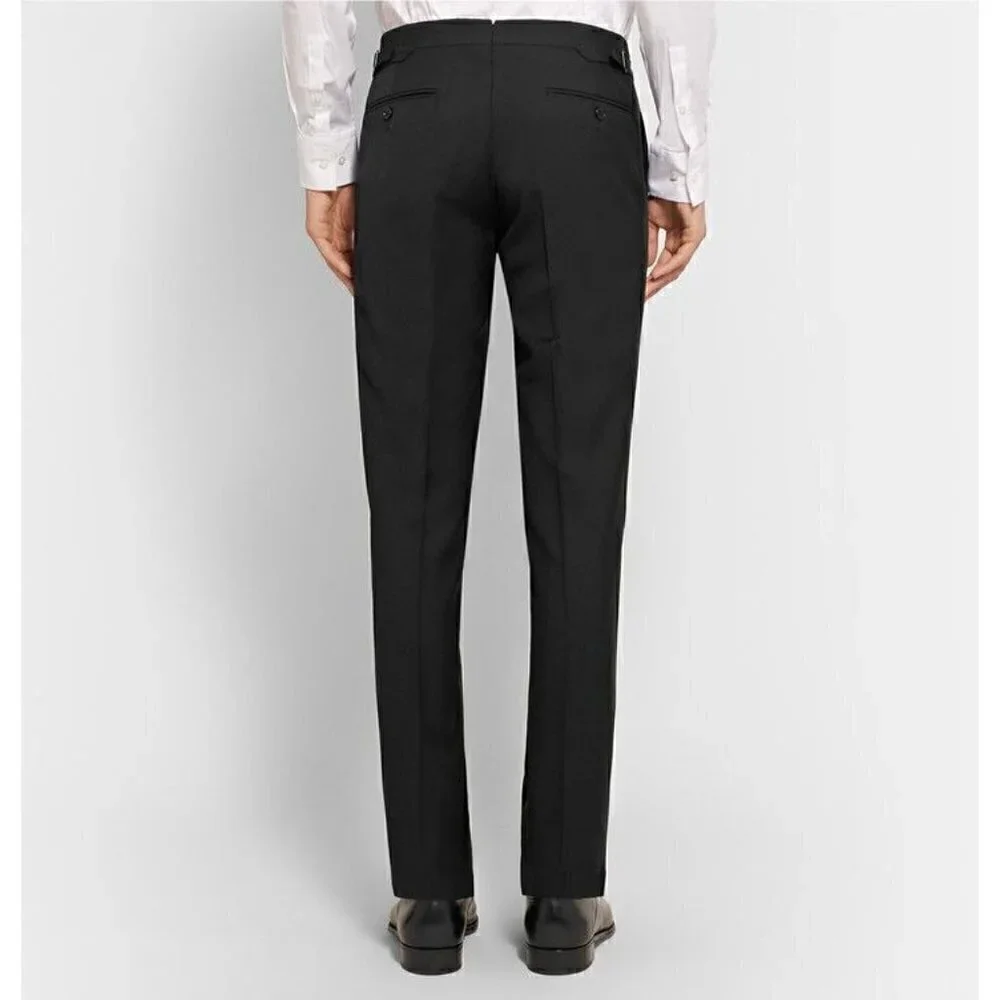 NWT Ralph‎ Lauren Fairbanks Tuxedo Wool Slim Fit Pants Navy Blue 46R